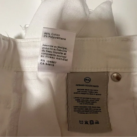 AG The Erin Distressed Pencil Skirt White 26 - Picture 11 of 11